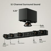 Ultimea Poseidon M60 Boom 5.1ch Dolby Atmos Sound System, 340W Peak Power, 5 Full-Range Drivers, Wired Subwoofer