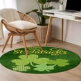 thumbnail image 4 of Round Rug 4Ft Washable Non-Slip, Happy St Patrick's Day Circle Area Rugs for Living Room Bedroom, Lucky Shamrocks Farmhouse Green Leaf Indoor Floor Mats Carpet Runner for Home Decor Aesthetic, 4 of 8
