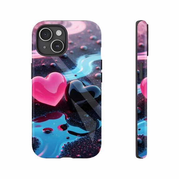 Neon Heart iPhone Case for Couples Valentine’s Day Gift Compatible with iPhone 11/12/13/14/15/16 (Pro Max/Plus)
