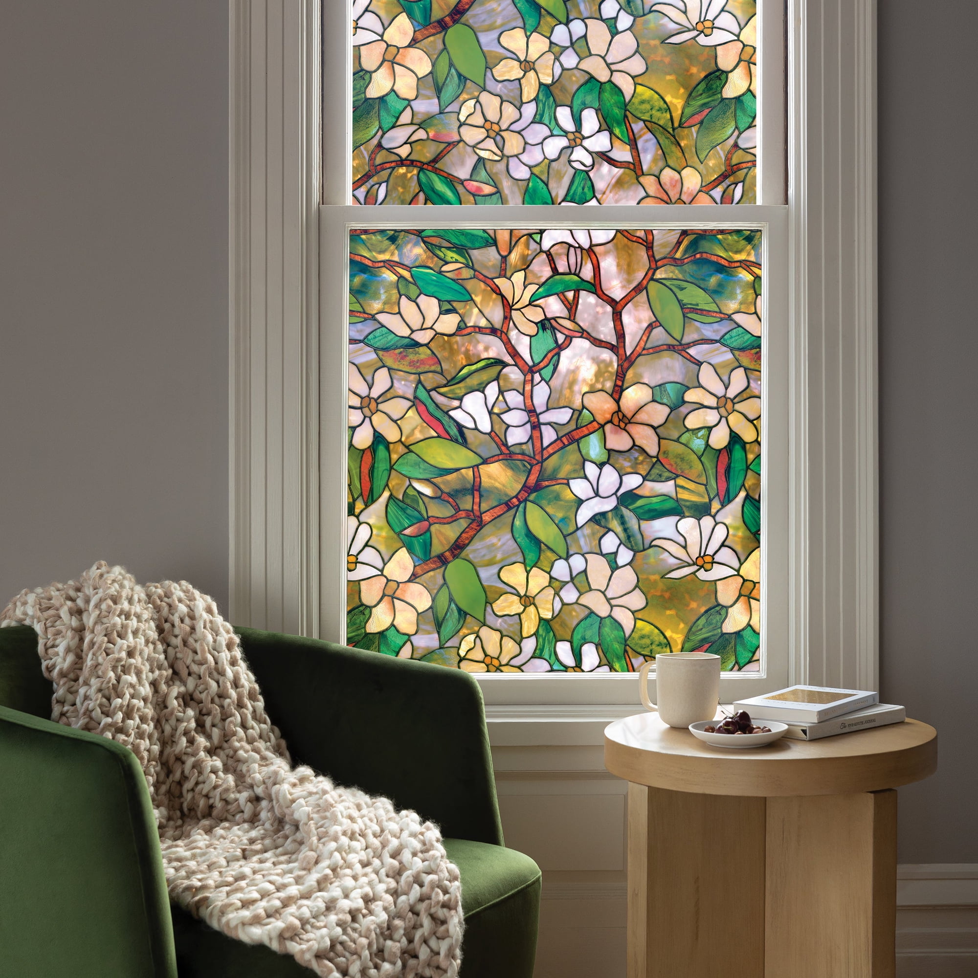 Artscape Magnolia 24" x 36" Window Film with Stained Glass Design
