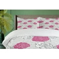thumbnail image 4 of Ambesonne Floral Duvet Cover Sets, Romantic Pink Rose Drawing, 2-Queen, Dusk White Pale Fuchsia, 4 of 7