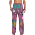 thumbnail image 6 of Men's Pajama Pants with Pockets Sleepwear Lounge Pants Stretch Casual Pineapple Palm Leaf Flamingo, 6 of 6