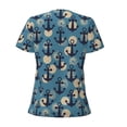 thumbnail image 4 of Naloa Anchors Print T-Shirts Short Sleeve V Neck Tees for Women Fashion Tops Trendy Lightweight Soft Casual Summer Outfits Clothes, 4 of 5