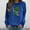 Blue, variant on jsaierl St. Patrick's Day Sweatshirts for Women Casual Long Sleeve Clover Love Letter Print Tee Irish Vintage Crew Neck Tops Dressy Casual T-Shirt Blouse Gift for Women