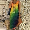 thumbnail image 2 of JINMGG 2026 Summer Dresses under $10.00 Women Casual Plus Size Print V-neck Pockets Sleeveless Maxi Long Dress, 2 of 8
