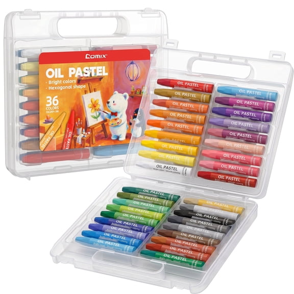 Comix Oil Pastels 36 Colors Set, Non-Toxic Vibrant Art Pastels for Artists Beginners, Art Supplies with Portable Case