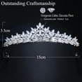 thumbnail image 2 of EOEMY Cz Crystal Princess Tiara Crown Headband Hair Accessories Wedding White Jewelry, 2 of 8