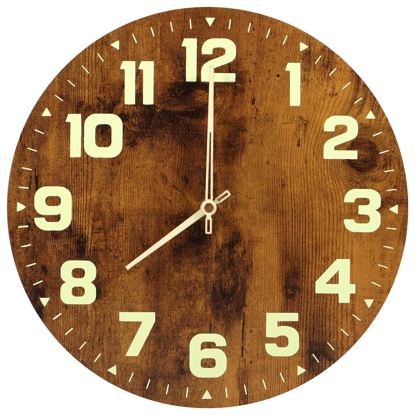 Zeokiar Luminous Wall Clocks Wooden Glow in The Dark Clock 12 inch Silent Non-Ticking Lighted Wall Clock Battery Operated Night Light Clock Home Decoration for Living Room Office Kitchen Bedroom