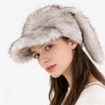 thumbnail image 4 of Sombrero de orejas de conejo cálido de invierno para hombres y mujeres - Gorra de solapa de forro polar sintético para el frío, actividades al aire libre y regalos, 4 of 5