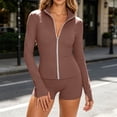 thumbnail image 5 of Aofany Two Piece Sets for Women Summer for Women High Waisted Shorts Long Sleeve Athletic UPF 50+ Jacket Gym Yoga Outfit, 5 of 7