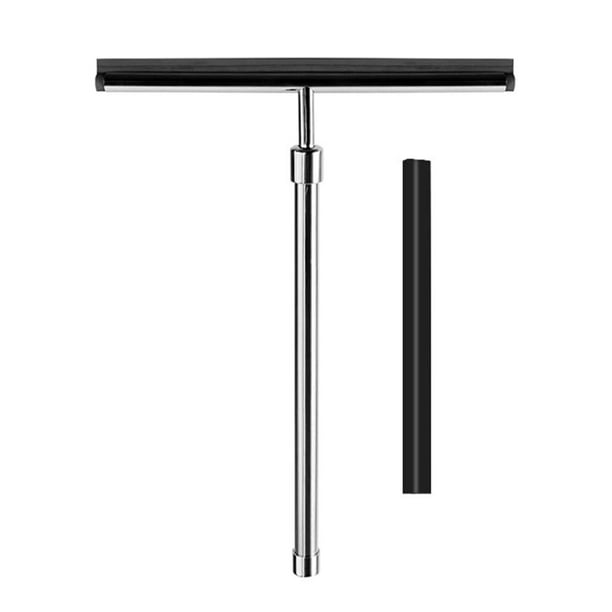 Escobilla de ducha telescópica, limpiaparabrisas de ventana, limpiador raspador para baño, escobilla de goma para vidrio de coche, baño, negro