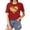 Red, variant on Giftesty Blouses for Women Dressy Casual Women's Baseball Sport Printed T-shirt with Round Neck and Short Sleeved Top