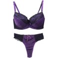 thumbnail image 1 of GHSDFBB Women's Comfortable Push Up Embroidery Lace Bra and Panty Set Plus Size, 1 of 7