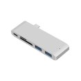 thumbnail image 1 of Adaptador Ustyle 5 en 1 Dual Type-C USB C HUB 4K HD Micro SD/Lector de tarjetas SD 2 USB 3.0 Plata, 1 of 5