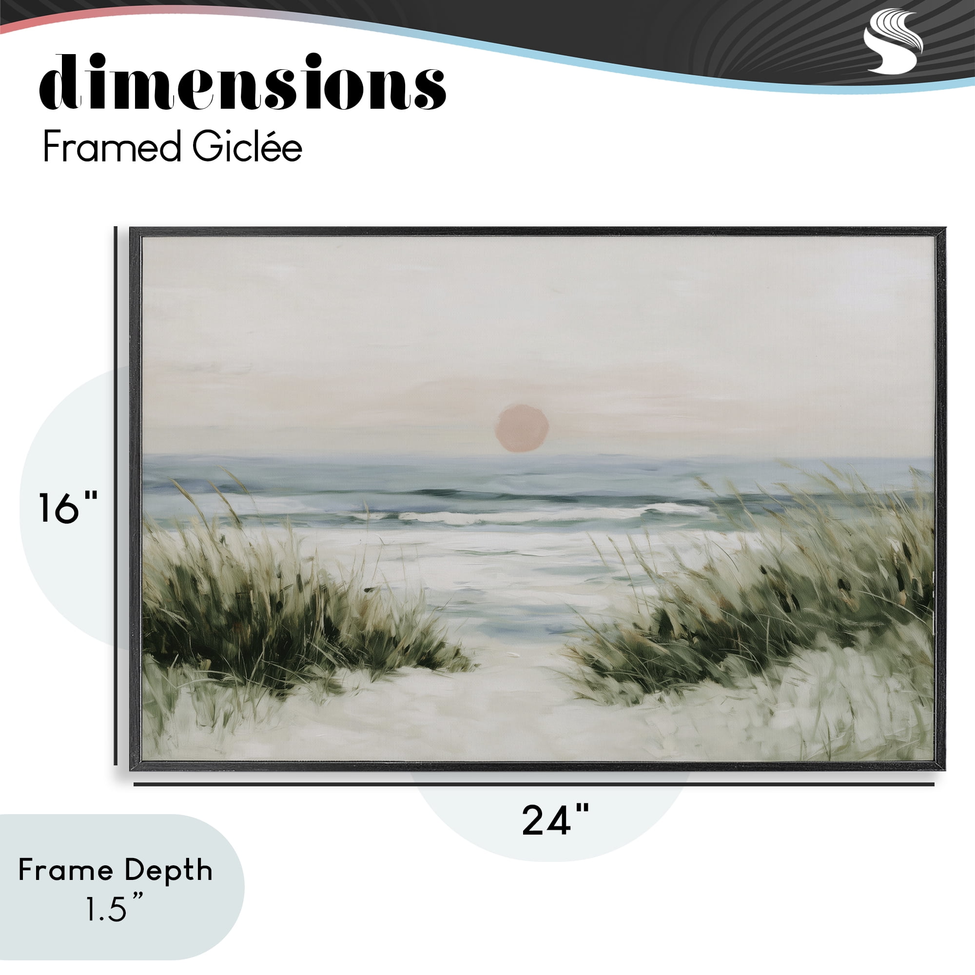 Stupell Industries Coastal Dunes with Wild Beach Grass Black Framed Giclee Art, design by Chromatic Storm Studio