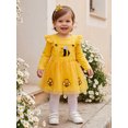 thumbnail image 3 of RUINIXCW Baby Girls Fall Outfit Romper and Bee Embroidery Suspender Skirt Headband, 3 of 8