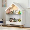 thumbnail image 4 of Curipeer 2-Tier Kids Bookshelf, Toy Storage Organizer with Motion-Activated Light, White, 4 of 8