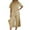 001 Khaki, variant on Htigea Summer 2 Piece Sets for Women V-Neck Short Sleeve Shirts and Capri Pants Casual Outfits Beachwear Orange S