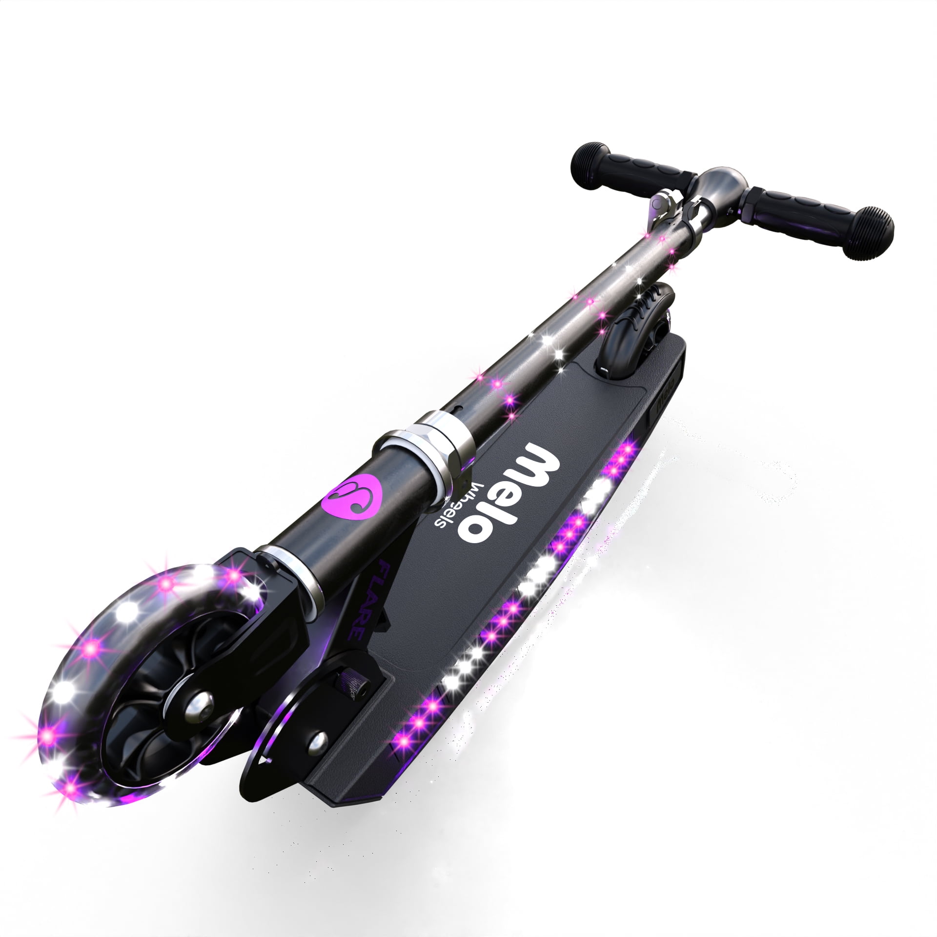 Melo Wheels Flare Light-Up Folding Kick Scooter for Kids, Orange