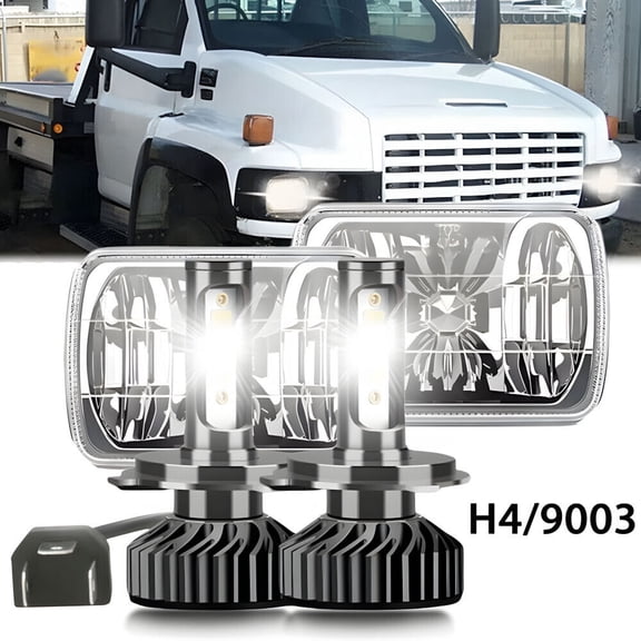Pair 5X7" 7x6" Led Headlights Hi/Lo Beam for GMC TopKick C6500 C5500 C4500 Truck