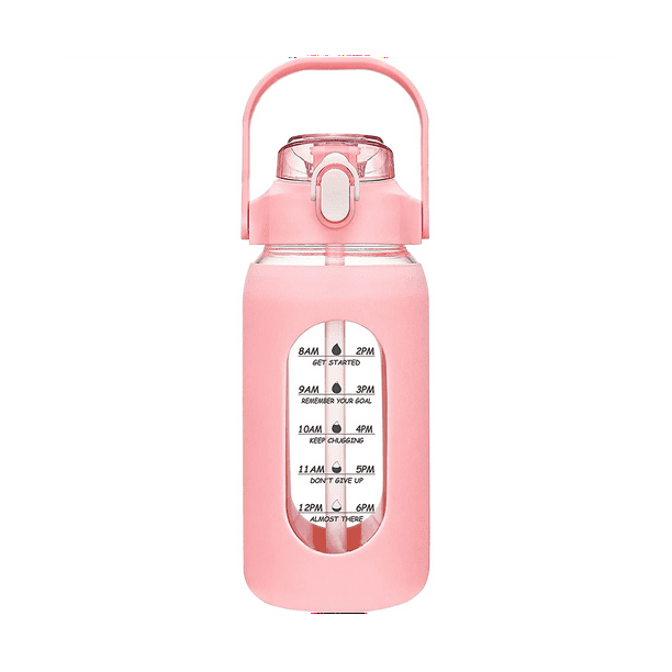 ckepdyeh 64Oz Glass Water Bottles with Straw, Glass Bottle with