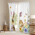 thumbnail image 3 of Homewish Cute Rabbit Child Blackout Curtains Set of 2 (52x84 Each), Groovy Daisy Floral Window Curtains, Kawaii Cartoon Bunnies Curtains and Drapes, Living Room Curtains Decor, 3 of 6
