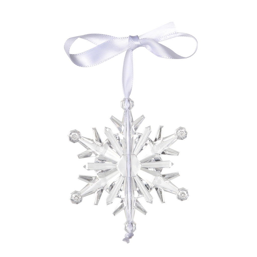 Clear Plastic Christmas Snowflake Ornament