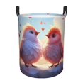 thumbnail image 1 of Balery Heart Sky Bird Couple Cesta de ropa redonda con asas, impermeable, independiente, para ropa, juguetes, dormitorio y familia-Medium, 1 of 6