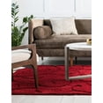 thumbnail image 5 of Unique Loom Floral Shag Collection Area Rug - Carved (9' x 12' Rectangle Red), 5 of 7