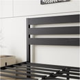 thumbnail image 4 of Full Size Bed Frame with Vintage Wood Headboard, Heavy Duty Metal Platform Base, Underbed Storage Space, No Box Spring Required, Black, 4 of 10