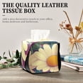 thumbnail image 4 of Cartoon Daisy Illustration Tissue Box Cover Leather Square Rectangle Tissue Box Holder for Bathroom Living Room Desk Office Decor, 4 of 7