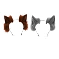 thumbnail image 1 of 2 piezas lindo oreja pelo aro fiesta  orejas diadema gris y marrón jinwen sombreros de cosplay, 1 of 8