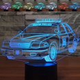 thumbnail image 1 of YSITIAN Police Car 3D LED Night Light Table Desk Optical Illusion Lamps 7 Color Change Acrylic Touch Switch Room Decor YT05-211, 1 of 8