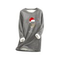 thumbnail image 2 of Pntutb Mujer Otoño e Invierno Casual Temperamento Moda Felpa Cálido Underlay Estampado de Navidad Manga larga Cuello redondo tops Pntutb Pntutb-2006, 2 of 6