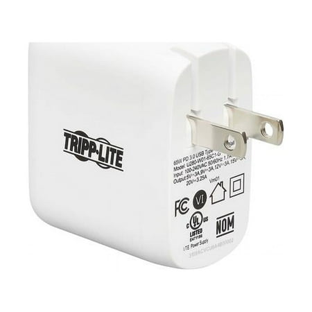 UPC: 0037332262646 | Tripp Lite Compact USB-C Wall Charger – GaN Technology 65W PD Charging White