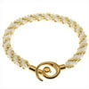 Spiral Beaded Kumihimo Bracelet (Gold/Wht) - Exclusive Jewelry Kit