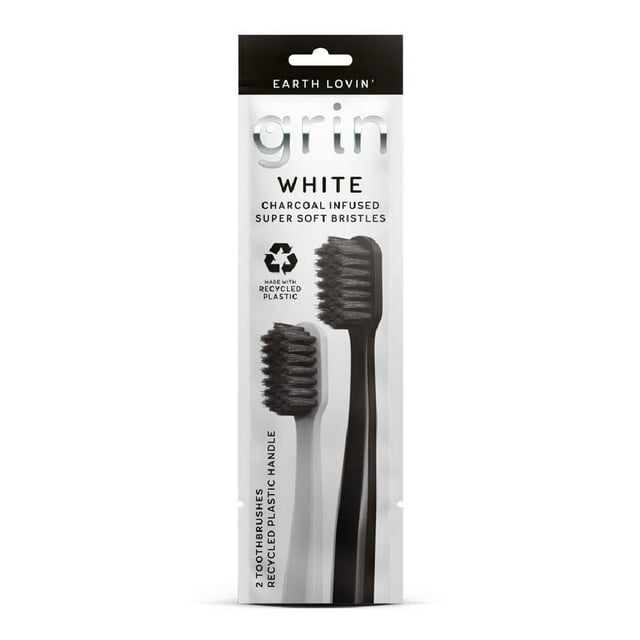 Cepillos de Dientes Suaves Carbón Grin 2 pzas