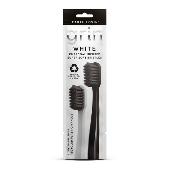 Cepillos de Dientes Suaves Carbón Grin 2 pzas