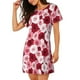 thumbnail image 2 of Fotbe Rose Bata de Dormir para Mujer con Estampado, Camisón de Algodón de Manga Corta, Ropa de Dormir Casual, 2 of 6