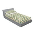 thumbnail image 3 of Ambesonne Vintage Fitted Sheet & Pillow Sham Set, Abstract Origami, Queen, Orange Teal Cream, 3 of 3