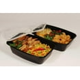 thumbnail image 2 of 84oz Rectangular Microwavable Black Plastic Meal Prep Containers with Clear Lids - Food Storage Container - Certified BPA-Free, Stackable, Reusable Microwave, Dishwasher Safe, Disposable (50), 2 of 2