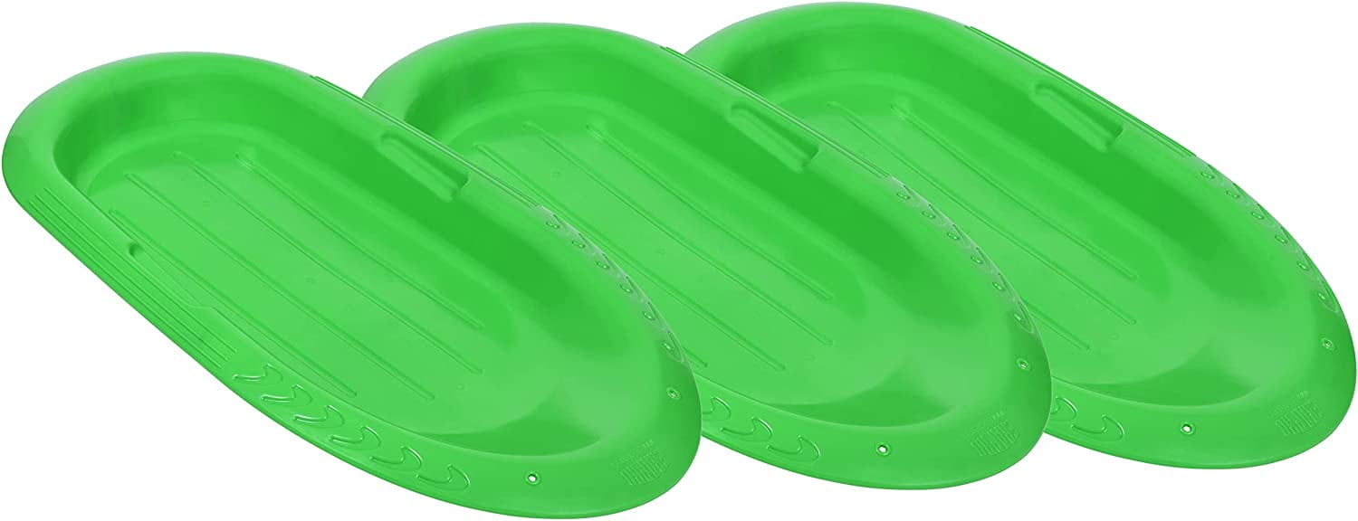 Superio Toboggan Snow Sled for Kids and Adults, Pack of 3 Heavy Duty