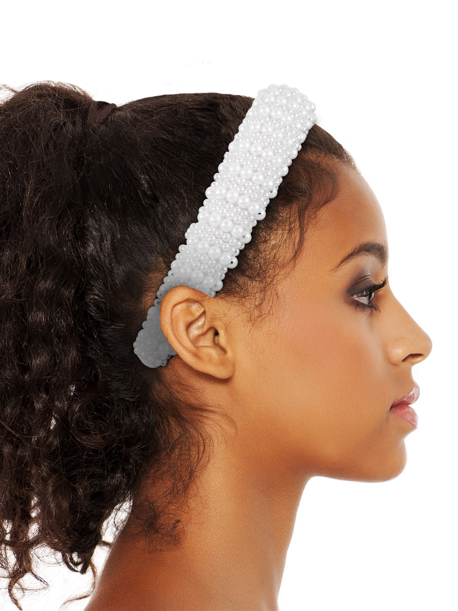 Bride Headband with Pearls, Adult, White, 1 piece by Trimmings
