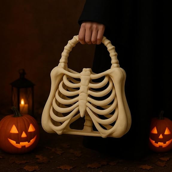 3D Printed Skeleton Bone Bag, Spooky Skeleton Hand Purse, Fashion
