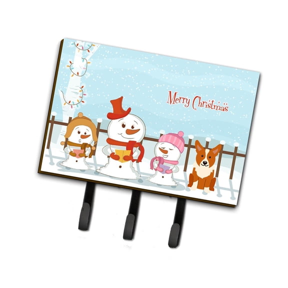 Merry Christmas Carolers Corgi Leash or Key Holder