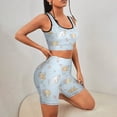 thumbnail image 4 of Cinnamoroll Workout Outfits Sets for Women 2 Piece Crop Tank High Waist Shorts Yoga Outfits, 4 of 7
