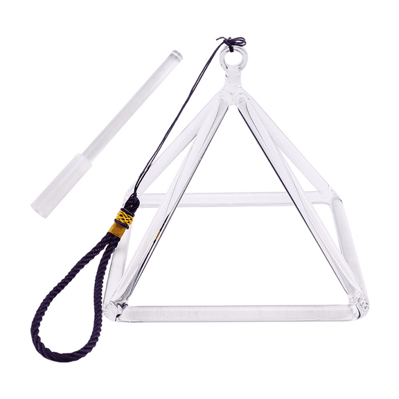 6inch Quartz Crystal Singing Bowl Sound Therapy Pyramid Yoga Meditation Transparent Tibetan Bowl Percussion Instruments,Transparent