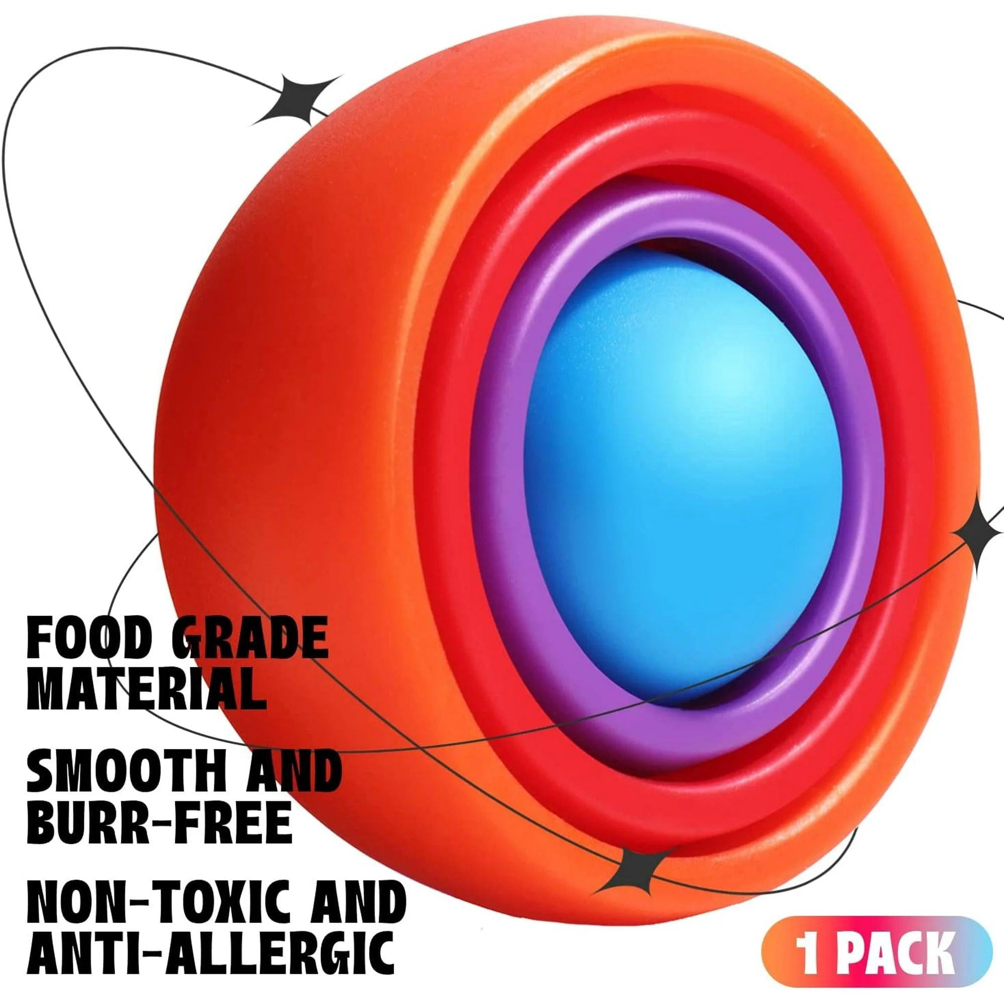 New Infinite Gyroscope Flip Stress Relieve & Exercise Finger Flexibility Spinner Toys for Autism Children's - Orange