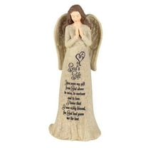 Dicksons God's Gift Praying Angel Antique Pebble Tone 2.5 x 6 Resin Stone Tabletop Figurine