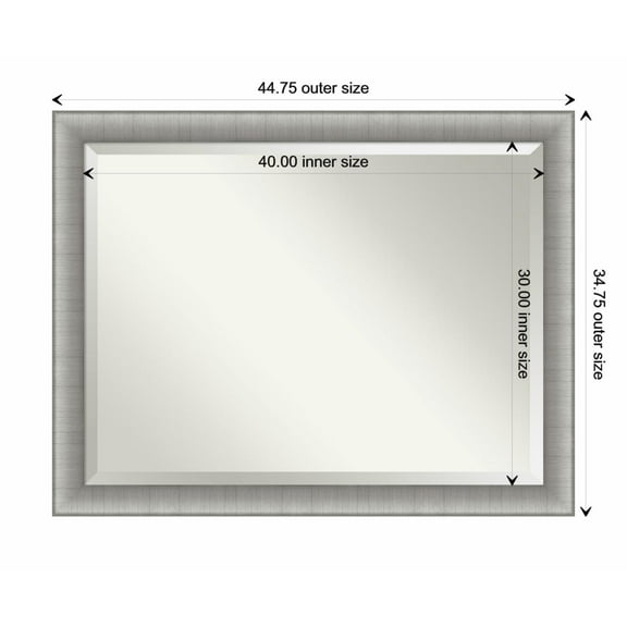Amanti Art Elegant Brushed Pewter Framed Wall Mirror - 20.75 x 24.75 in